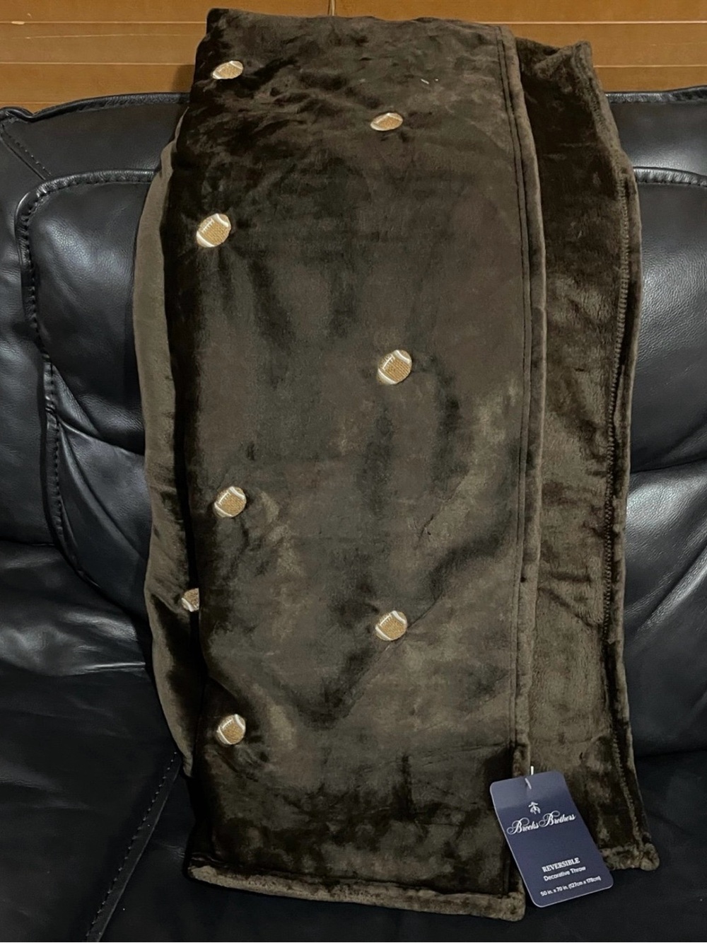 Brooks Brothers Football Embroidered Throw - Football Throw